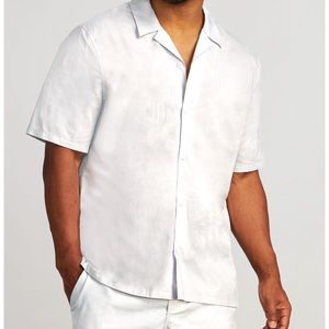 STORI Men’s Bask Shirt Button Down Shadow Palm Fog Katy Hearn Haydn